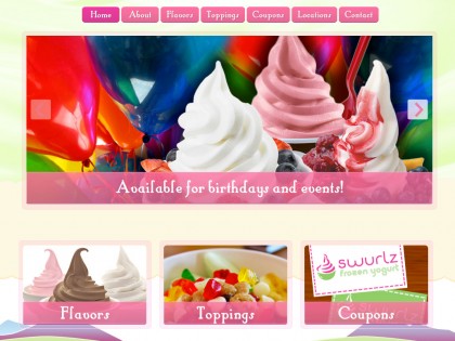 Swurlz Frozen Yogurt WordPress Website
