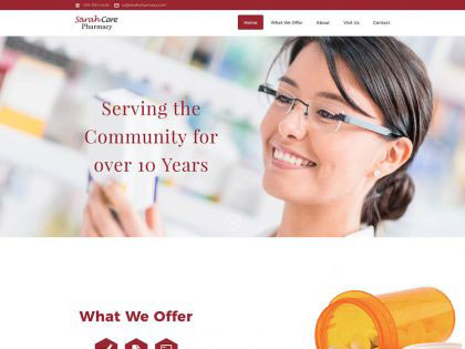 Sarah Care Pharmacy  – WordPress Website Design