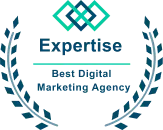 Expertise.com badge for Best Digital Marketing Agency with laurel wreath emblem